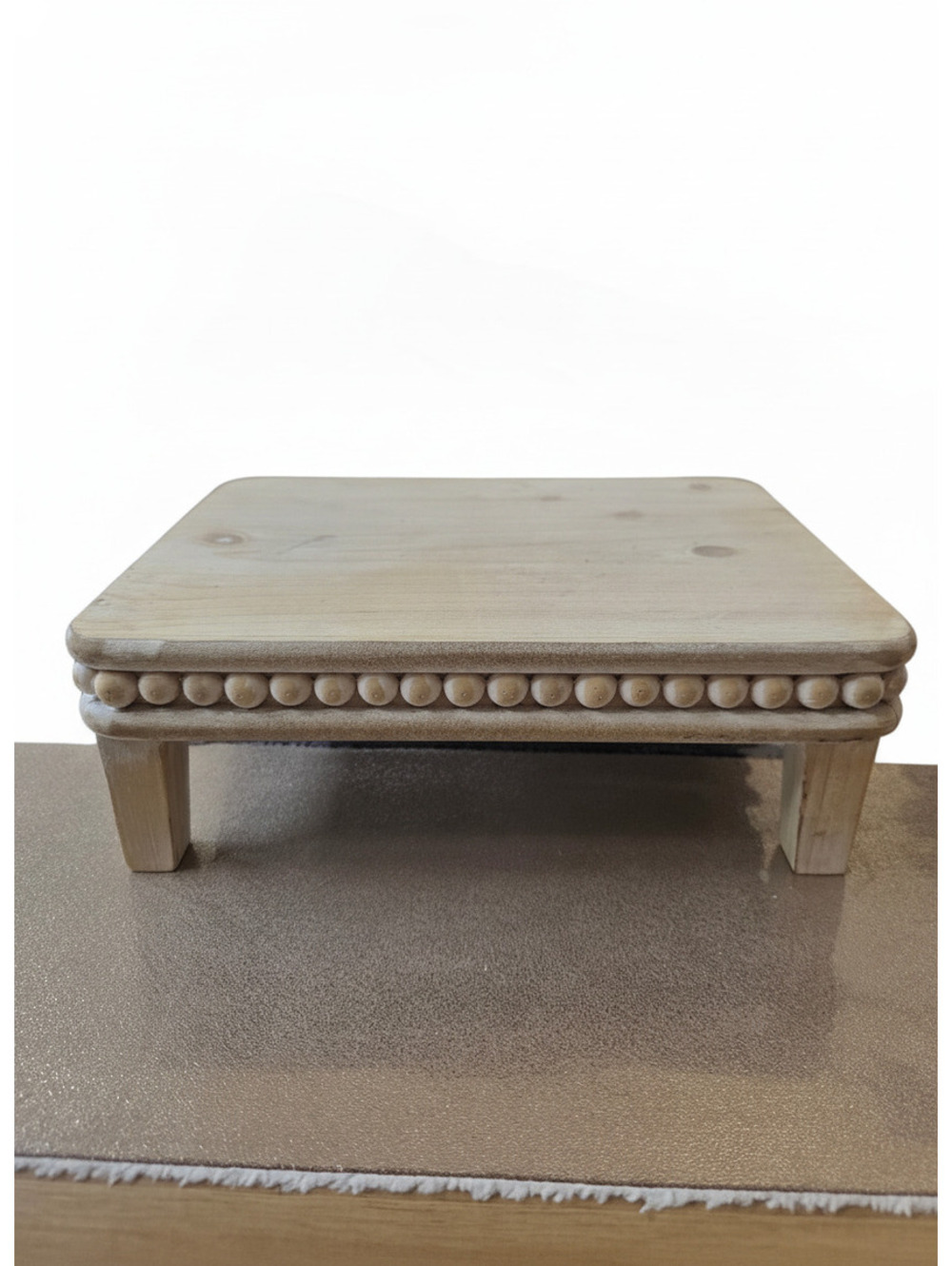 Wooden Decorative Display Stand with Beaded Edge